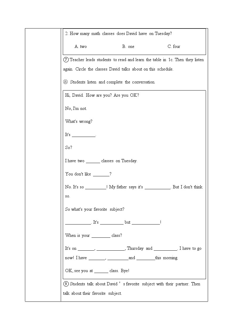 Unit 9 My favorite subject is science Section B 1a-1d课件+教案+音频03