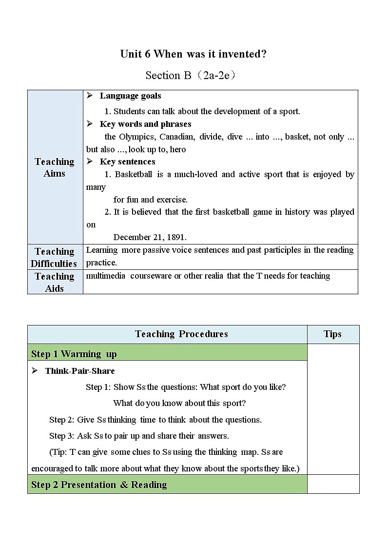人教版九年级全一册英语Unit 6 Section B （2a-2e）课件+教案+音视频素材01