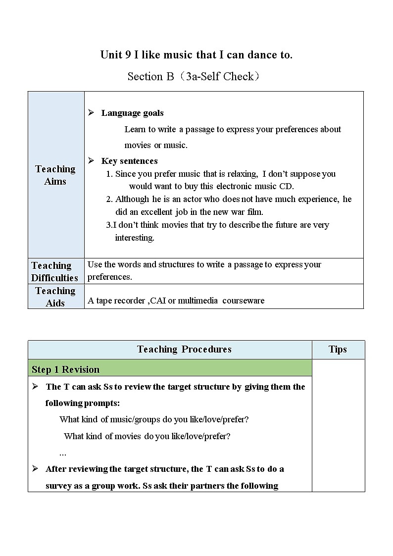 人教版九年级全一册英语Unit 9 SectionB（3a-Self Check）课件+教案01