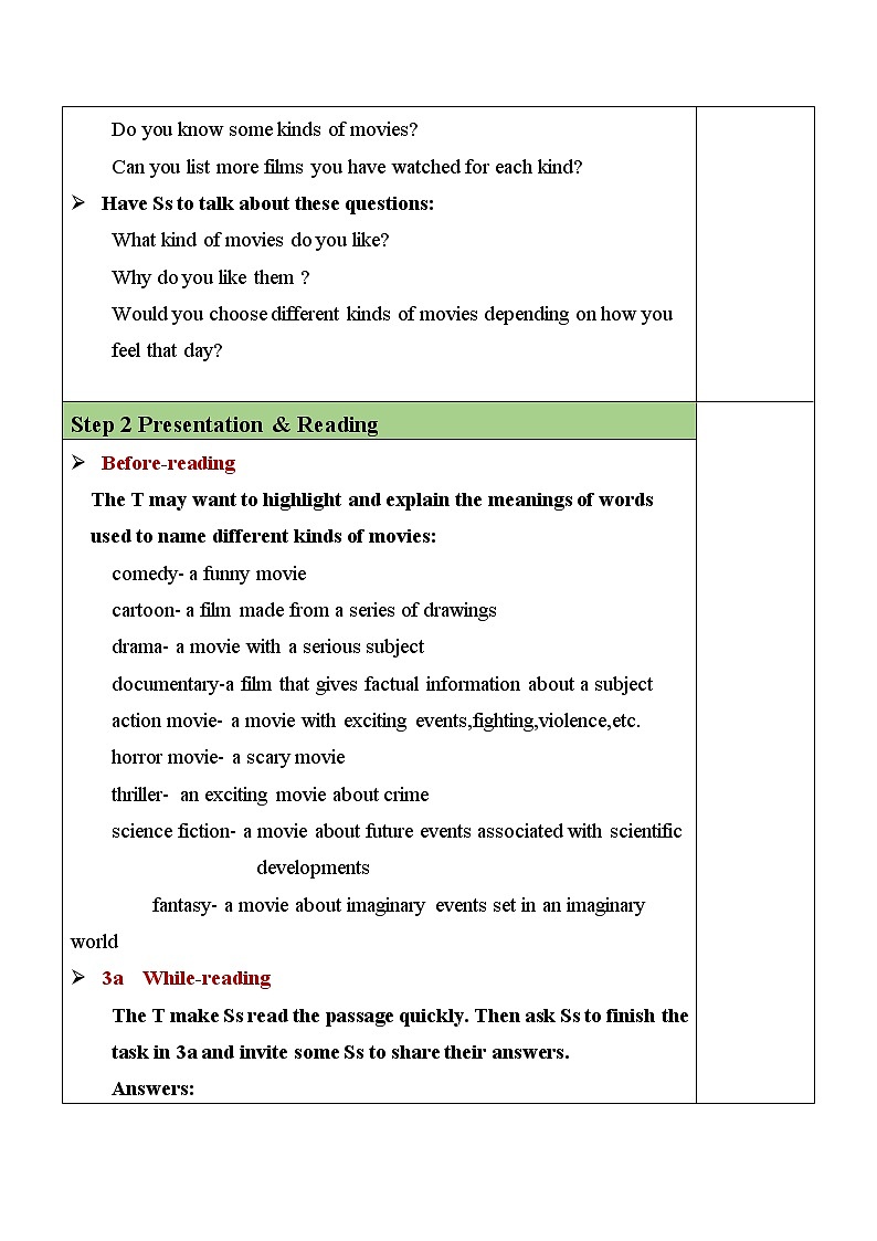 Unit 9 Section A（3a-3c）教案 第2页