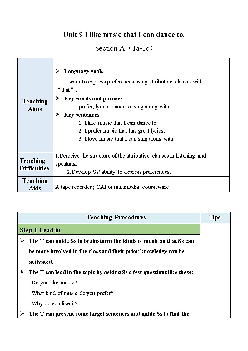 人教版九年级全一册英语Unit 9 SectionA（1a-1c）课件+教案+音视频素材01