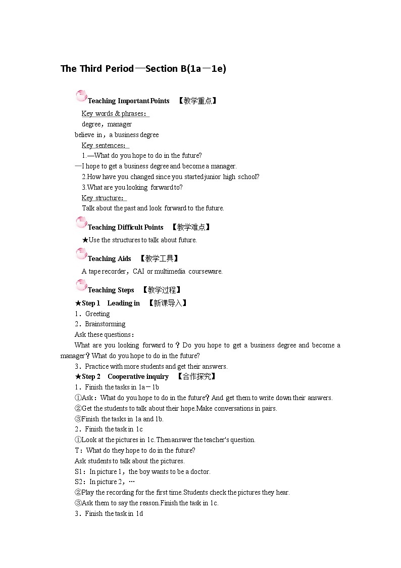 人教版九年级全一册英语Unit 14 Section B(1a-1e)课件+教案+音视频素材01