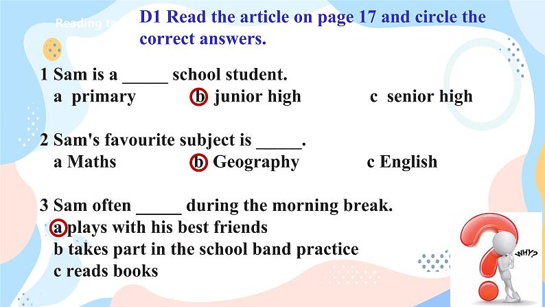 牛津深圳广州版7年级上册英语Unit 2 Daily life第2课时Reading Ⅱ and listening 课件第7页