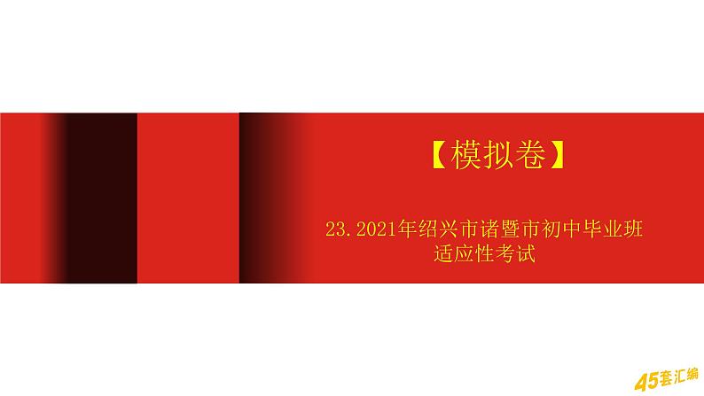 【模拟卷】23.2021年绍兴市诸暨市初中毕业班适应性考试01