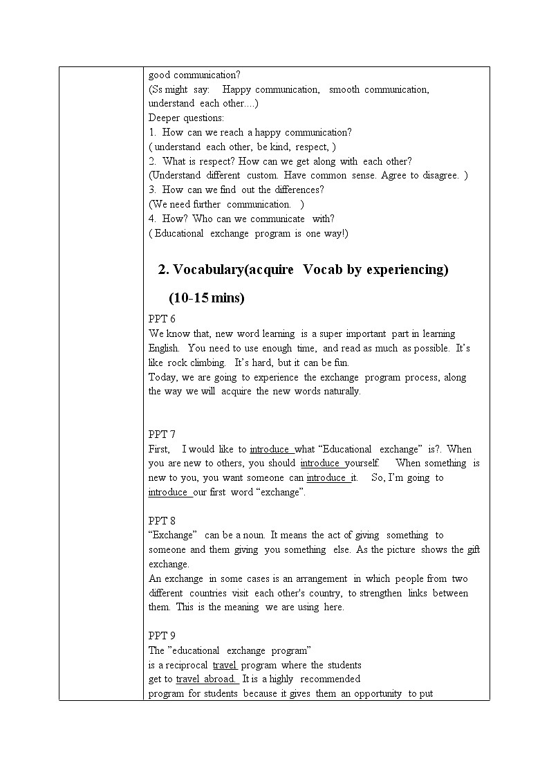 《Unit 5 Educational exchanges》vocabulary and reading 课件+教案02