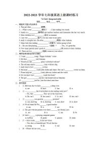 牛津译林版七年级上册lntegrated skills课堂检测