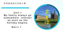 外研版 (新标准)九年级上册Unit 1 My family always go somewhere interesting as soon as the holiday begins.图文ppt课件