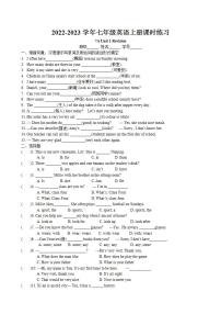 牛津译林版七年级上册Self-assessment达标测试