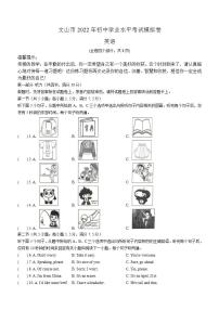 2022年云南省文山州文山市中考二模英语试题(word版含答案)