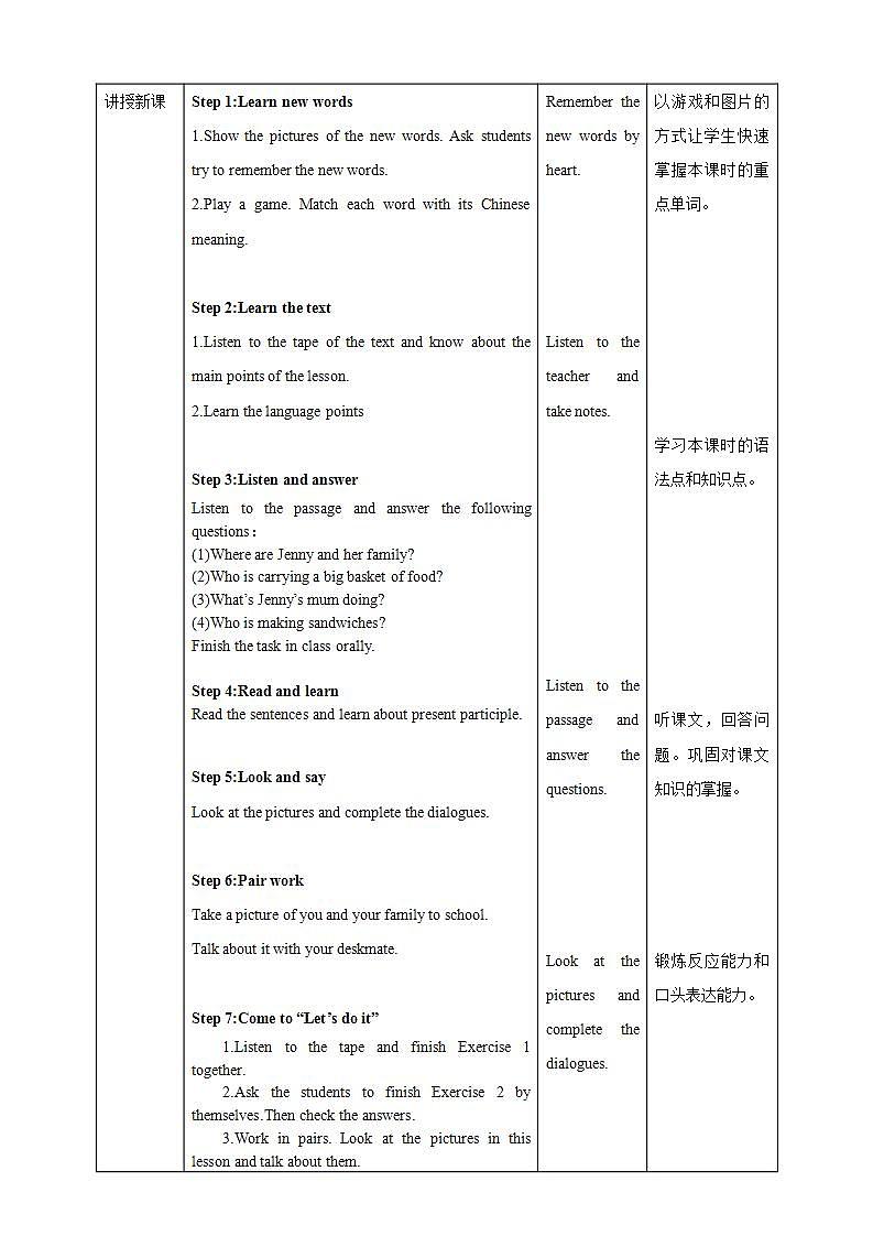 冀教版7上英语 Unit5 Lesson28 A Family Picnic 课件+教案+练习+音视频02