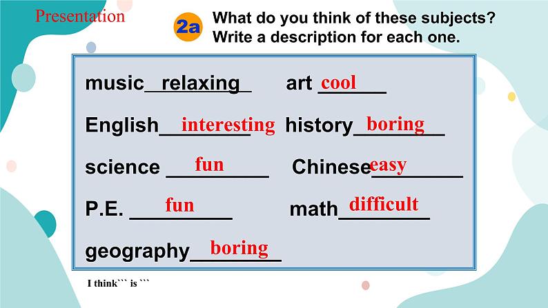 人教版新目标7上英语Unit9 My Favorite subject is science SectionB(2a-3c)课件+教案+练习04