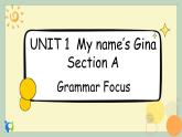 Unit 1 My name's Gina  Section A  Grammar Focus課件+練習