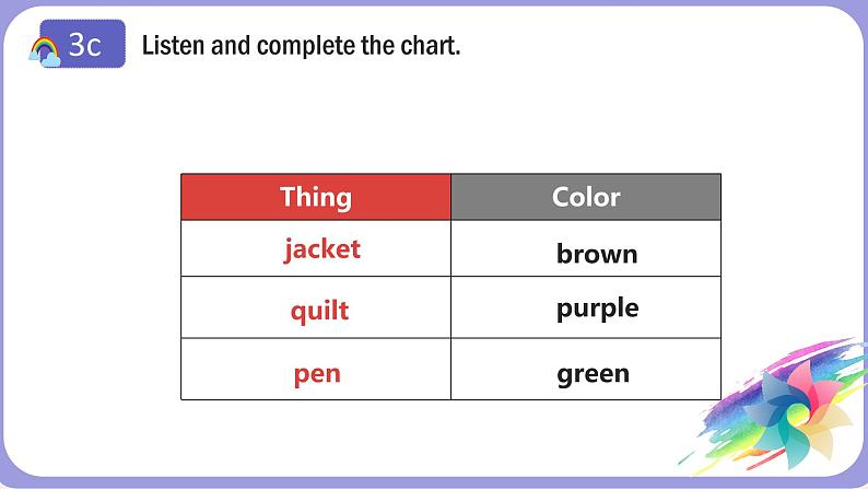 人教版英语七年级上册：Starter Unit 3Whacolor it it period 1（3a-4d)课件第6页