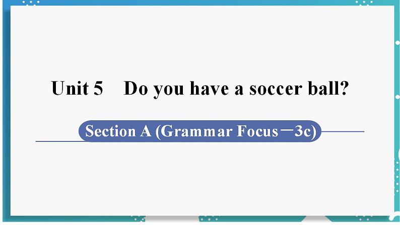 人教版七年级英语上册--Unit 5 Do you have a soccer ball？第3课时 Section A (Grammar Focus－3c)（课件）01