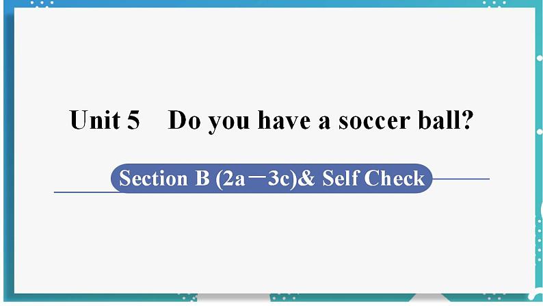 Section B (2a－3c)& Self Check第1页