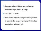 人教版八年级英语上册--Unit 9 Can you come to my party SectionA（2a-2d）（课件）