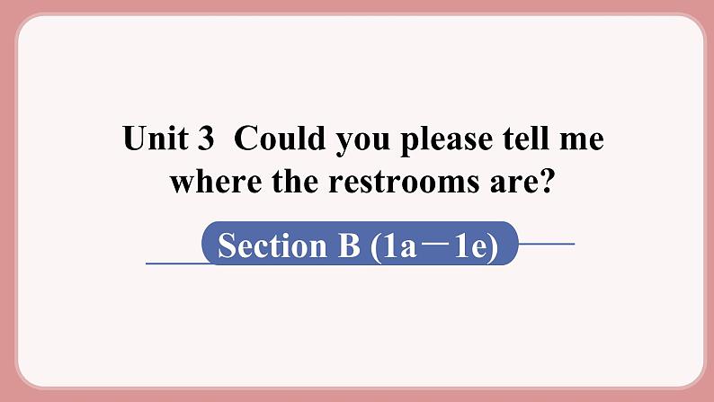 人教版九年级英语上册Unit 3  Could you please tell me where the restrooms are（6个课时打包+课件+素材）01