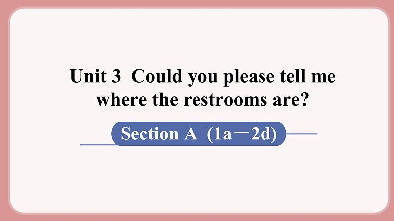 人教版九年级英语上册Unit 3  Could you please tell me where the restrooms are（6个课时打包+课件+素材）01