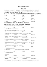 2022年甘肃省陇南市中考一模英语试题(word版无答案)