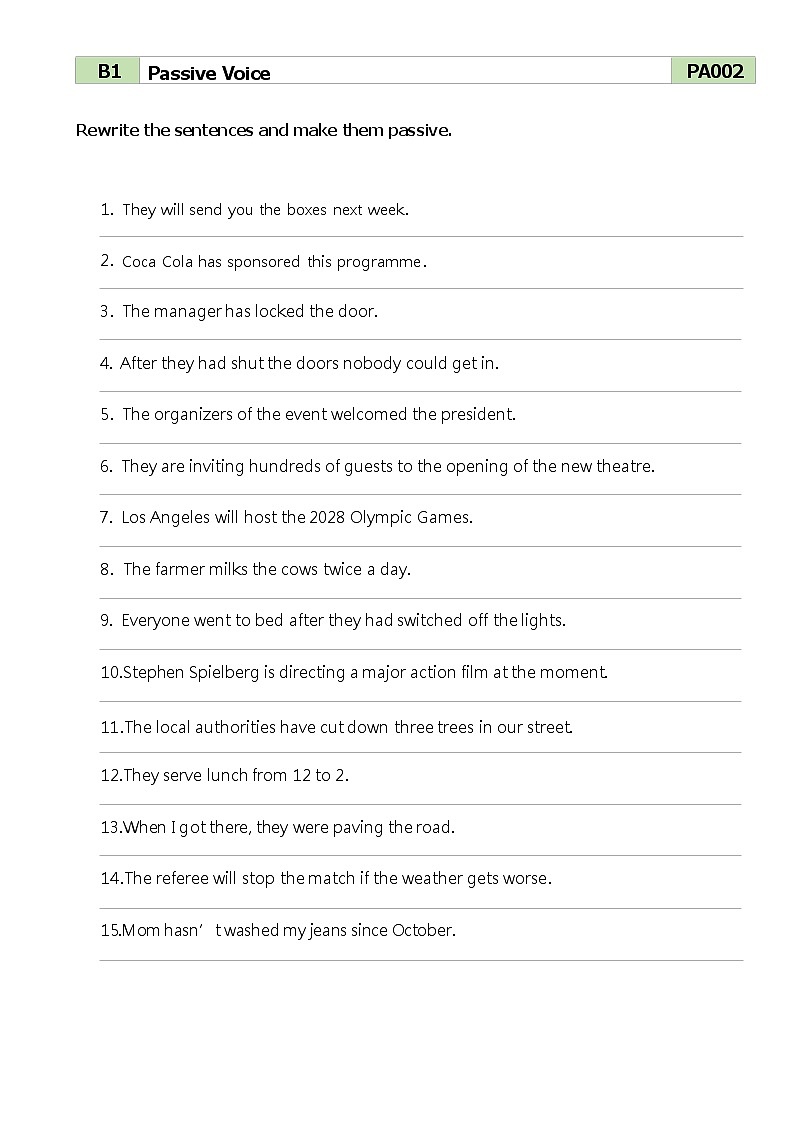 英语语法--被动语态的相关练习题第3页