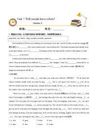 初中英语人教新目标 (Go for it) 版八年级上册Section A优秀综合训练题