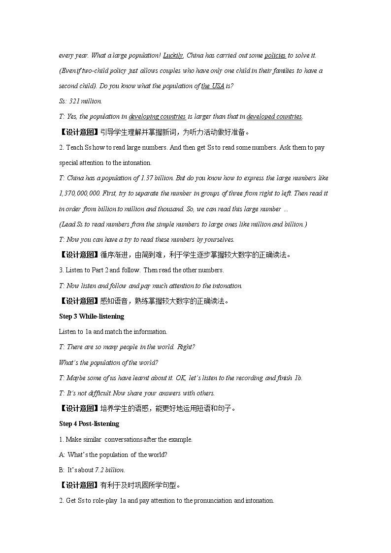 Unit 1 Topic 2 The population in developing countries is growing faster. Section B 教案02