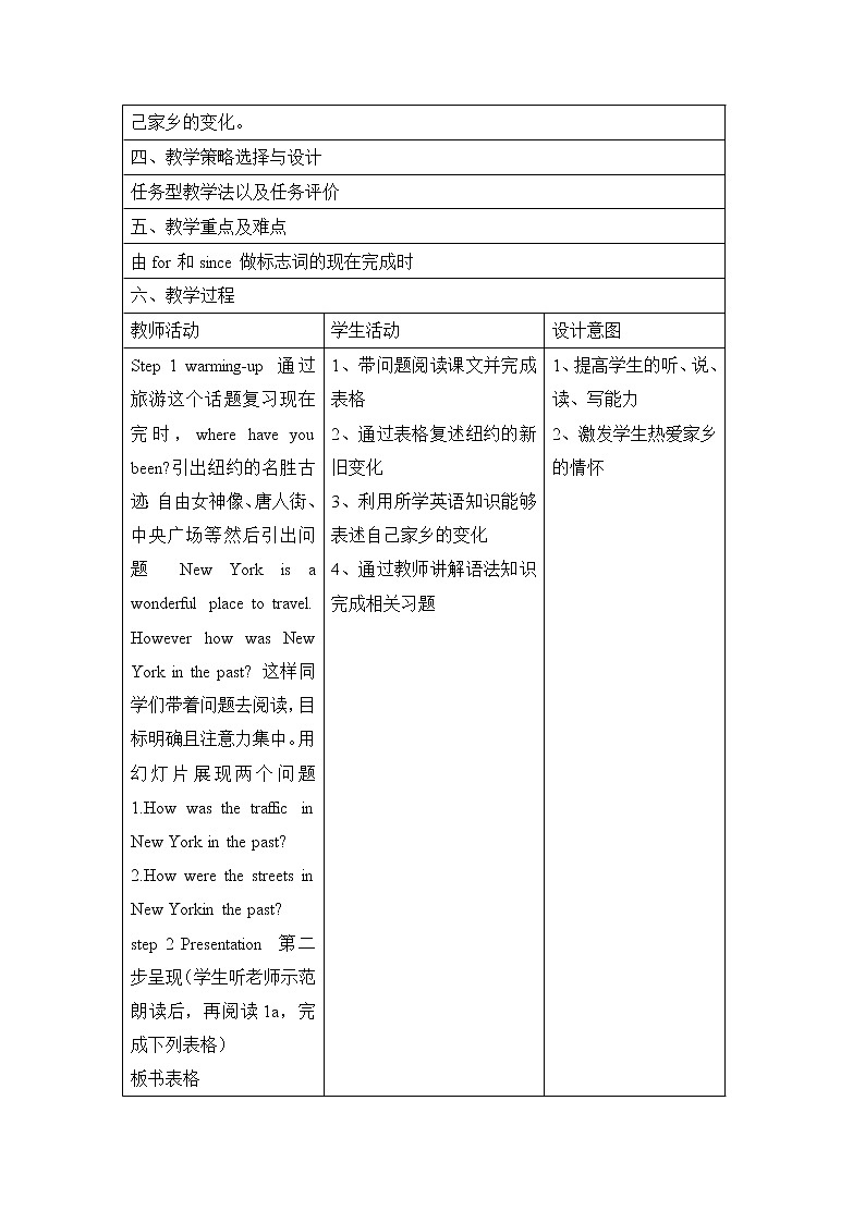 Unit 1 Topic 3The world has changed for the better.  SectionA 教案02