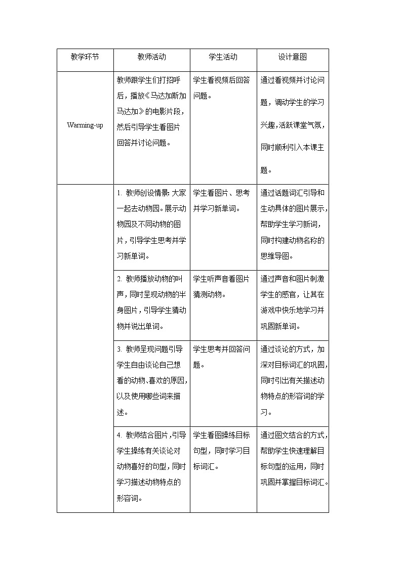 Unit 5 Why do you like pandas Section A 第1课时示范公开课教案【英语人教新目标七下】02