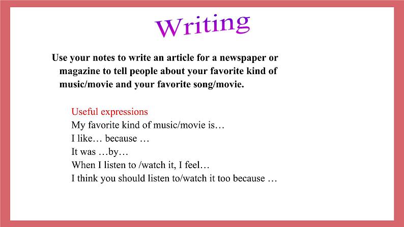 Unit 4   I like music that I can dance to.-Section B 3a-self check课件初中英语鲁教版（五四学制）九年级全册第7页