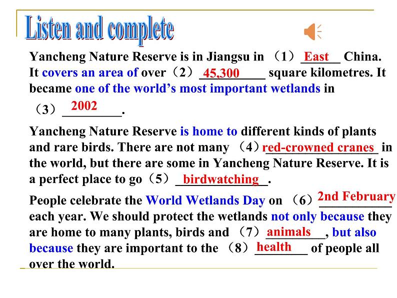 2022-2023学年牛津 译林版英语八年级上册Unit6 Birdwatching Integrated Skills 课件 （共26张PPT+4音频）07