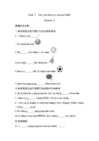 英语七年级上册Unit 5 Do you have a soccer ball?Section A练习题