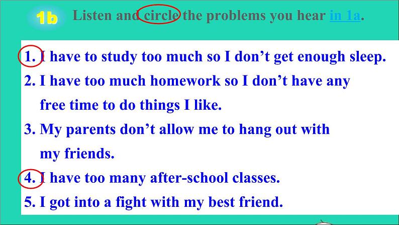 英语人教版八年级下册同步教学课件unit 4 why don’t you talk to your parents sectiona1（1a-2c）第7页