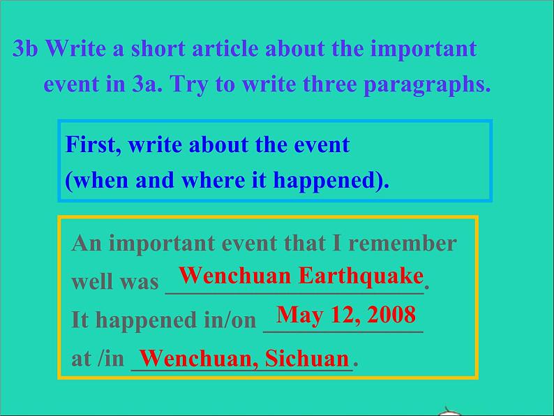 英语人教版八年级下册同步教学课件unit 5 what were you doing when the rainstorm came sectionb（3a-selfcheck）第8页