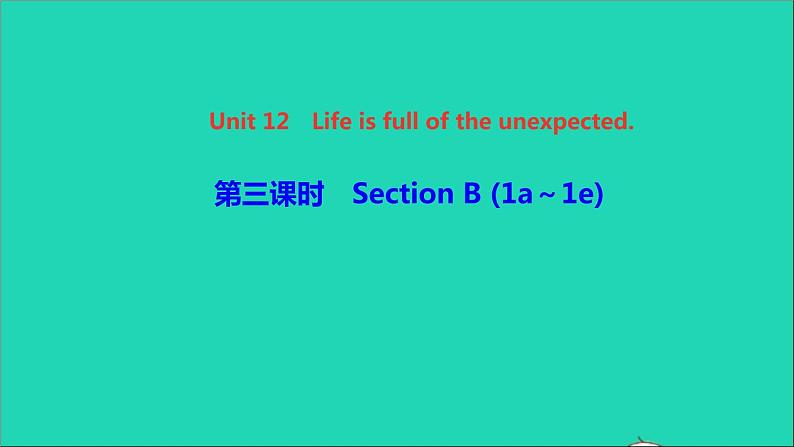 英语人教版九年级下册同步教学课件unit12 life is full of the unexpected第3课时sectionb（1a-1e）作业01