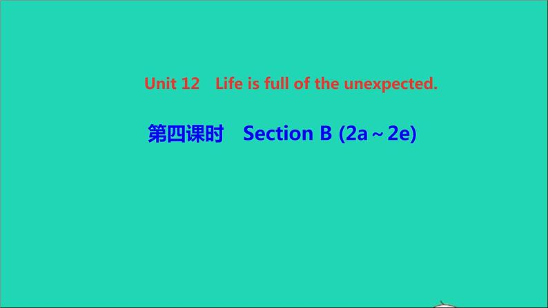 英语人教版九年级下册同步教学课件unit12 life is full of the unexpected第4课时sectionb（2a-2e）作业01