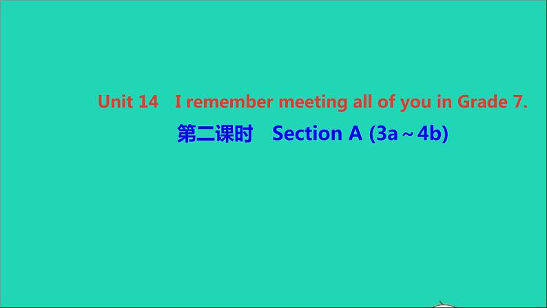 英语人教版九年级下册同步教学课件unit14 i remember meeting all of you in grade7第2课时sectiona（3a-4b）作业01