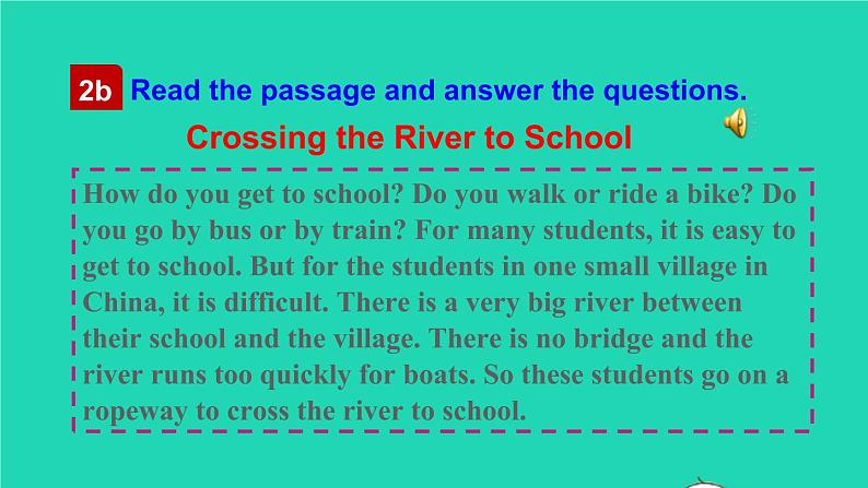 英语人教版七年级下册同步教学课件unit 3 how do you get to school section b（2a-2c）第6页