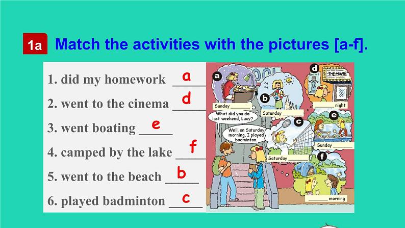 英语人教版七年级下册同步教学课件unit 12 what did you do last weekend section a（1a-1c）第8页