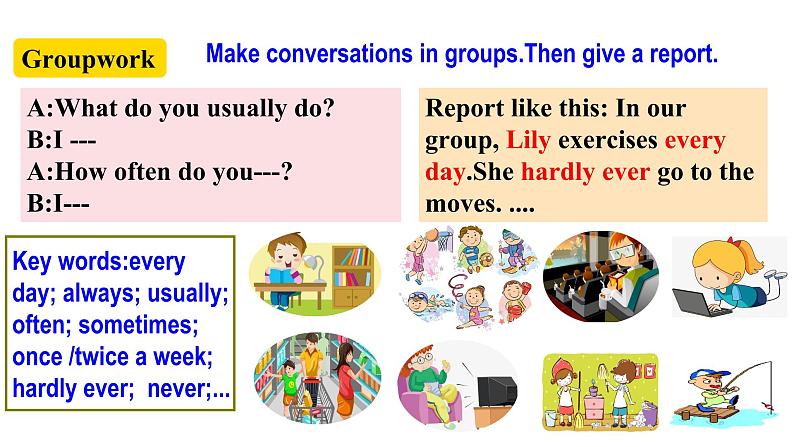 Unit2 How often do you exercise  SectionA   SectionA2d&Grammar Focus-3c课件第7页