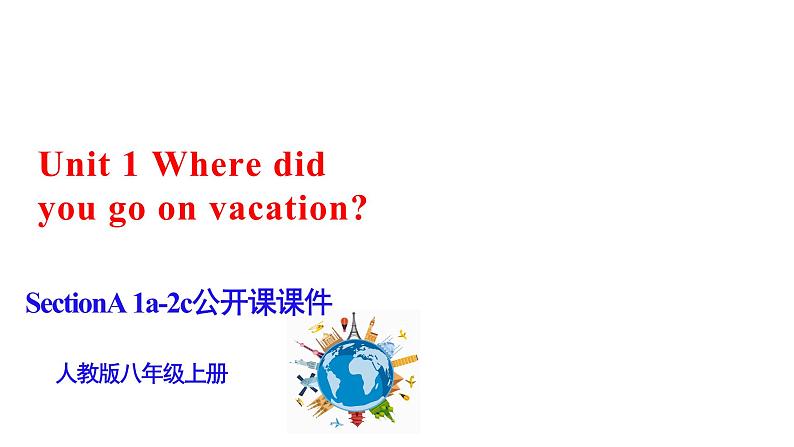 人教新目标八年级英语上册--Unit1 Where did you go on vacation？SectionA1a-2c课件+音视频01