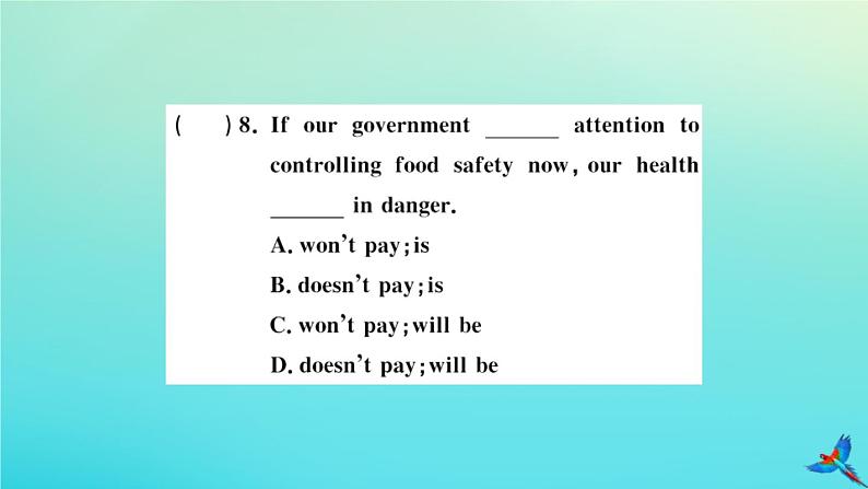 英语外研版九年级上册同步教学课件module6 problems unit3 language in use习题08