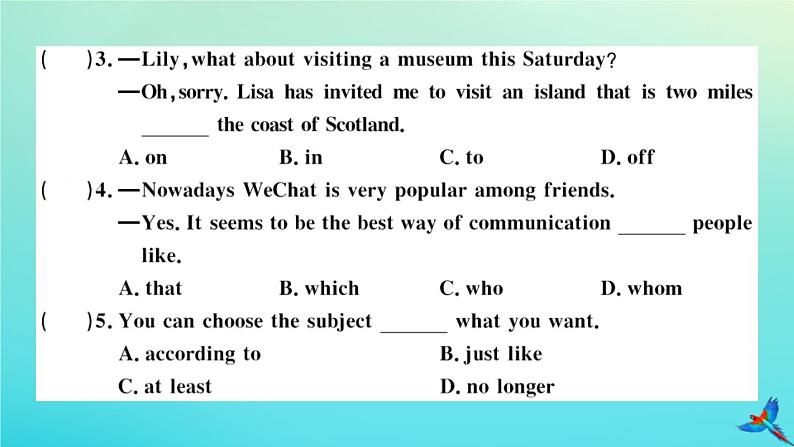 英语外研版九年级上册同步教学课件module10 australia unit1 i have some photos that i took in a us tralia last year习题05