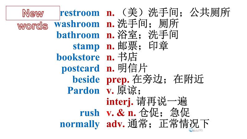 人教新目标九年级英语- Unit 3 Could you please tell me where the restrooms are_（Section A 1a-2d）课件+音视频05