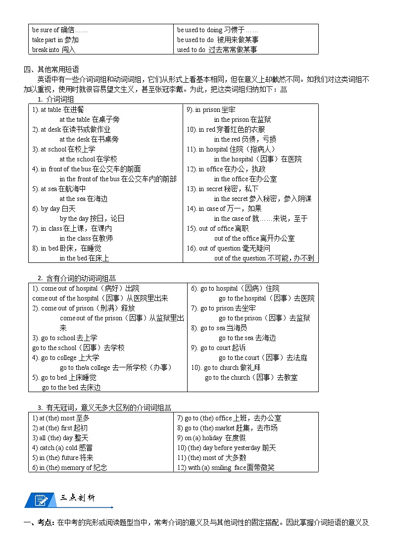 2022年中考英语语法复习第10讲常见介词短语突破练习(学生版)（无答案）第3页