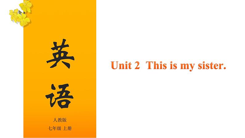 Unit 2 This is my sister（课件）-2020-2021学年七年级上学期英语单元完美同步梳理（人教版）(共43张PPT)第1页