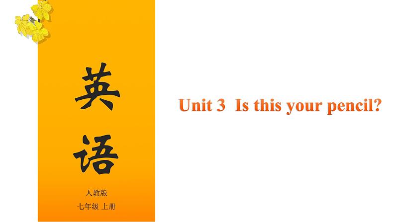 Unit 3 Is this your pencil（课件）-2020-2021学年七年级上学期英语单元完美同步梳理（人教版）(共53张PPT)01