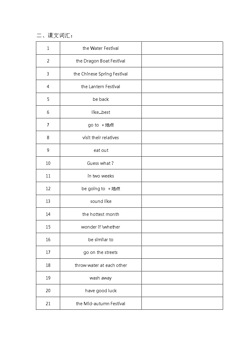 人教版九年级unit2 sectionA知识点和随堂练习02
