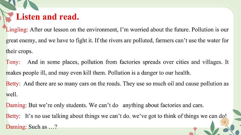 Module 12 Unit 1 If everyone starts to do something，the world will be saved--初中英语九年级上册 课件+练习（外研版）04