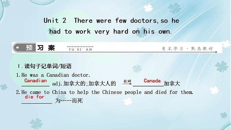 英语外研版九年级上册同步教学课件module3Unit2 There were few doctors，so he had to work very hard on his own第1页