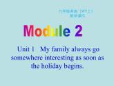 英語(yǔ)外研版九年級(jí)上冊(cè)同步教學(xué)課件module 2 unit 1 my family always go somewhere interesting as soon as the holiday begins